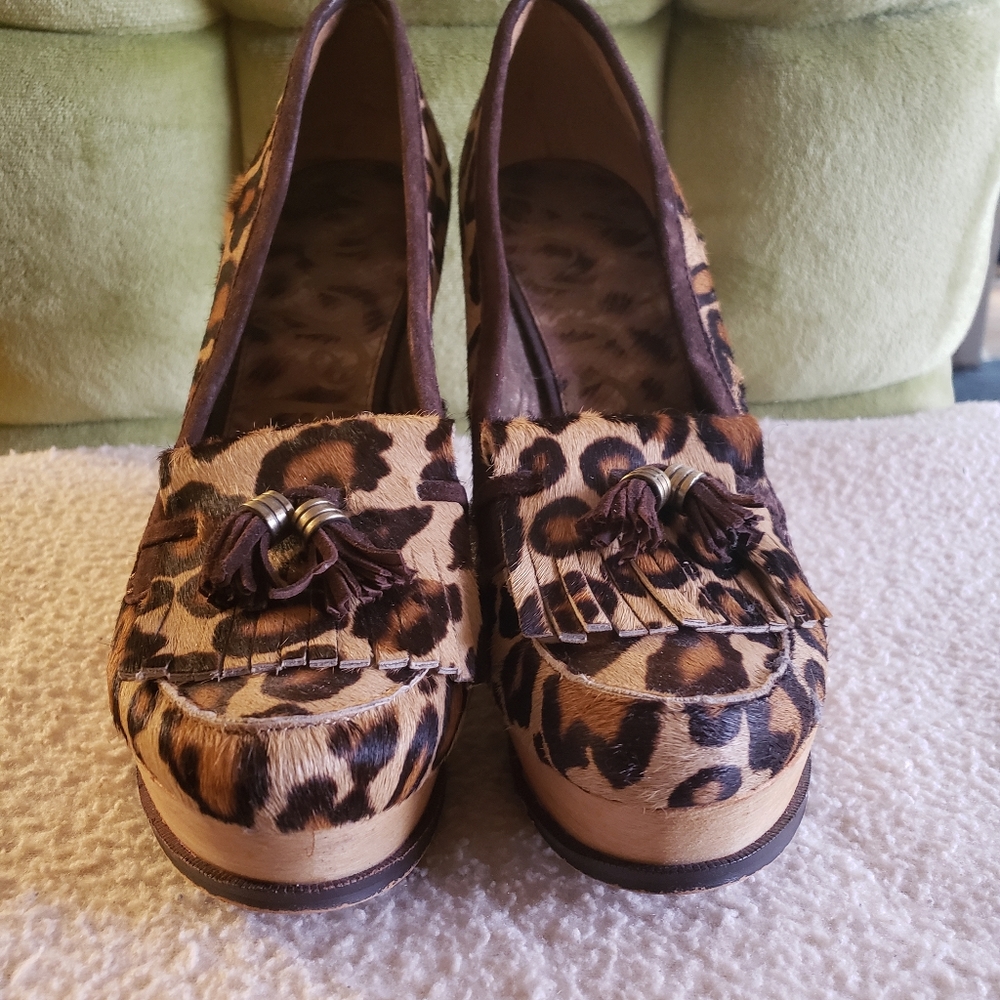 Sam Edelman calf hair Wesley Wedged in leopard 10m